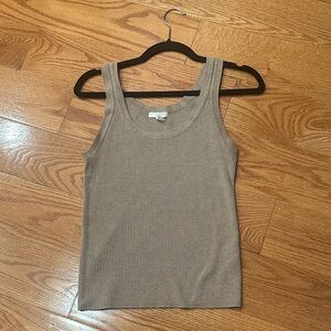 H&M Ribbed Tank Top in Taupe